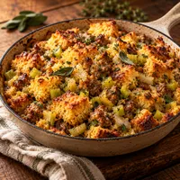 Skillet Sausage & Gluten-Free Cornbread Stuffing – Image 1
