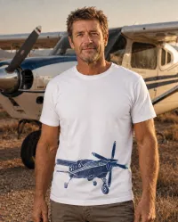 Caravan – Aircraft Illustration T-Shirt for Men & Women – Image 2