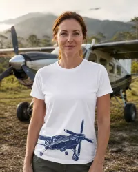 Caravan – Aircraft Illustration T-Shirt for Men & Women – Image 3