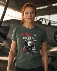 Fight On and Fly – Retro Pilot T-Shirt for Men & Women – Image 2