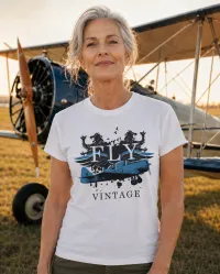 Fly Vintage – Retro Aviation T-Shirt for Men & Women – Image 2