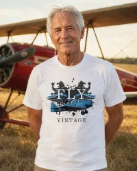 Fly Vintage – Retro Aviation T-Shirt for Men & Women – Image 3