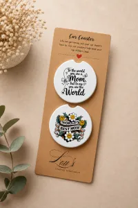 Best Mom In The World - Car Coaster Set – Image 1