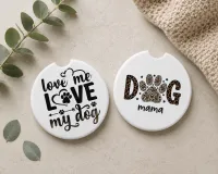 Love Me, Love My Dog - Car Coaster Set – Image 4