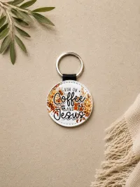 I Run on Coffee and Jesus - Sublimation Keychain – Image 2