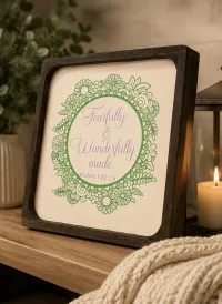 Fearfully & Wonderfully Made - Wood Framed Sign – Image 3