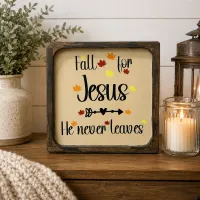 Fall for Jesus - Wood Framed Sign – Image 1