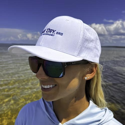Perforated Performance Cap (White/Blue) – Image 1