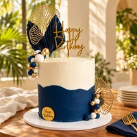 Navy & Gold Birthday Cake – Image 2