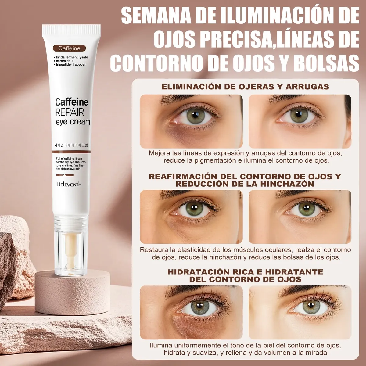 DELEVENTH CAFFEINE EYE CREAM 20G  - CONTORNO DE OJOS - SKINCARE COREANO – Image 3