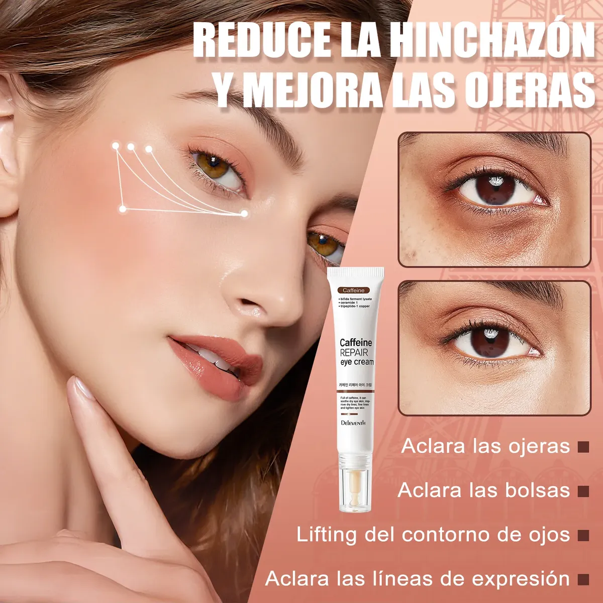 DELEVENTH CAFFEINE EYE CREAM 20G  - CONTORNO DE OJOS - SKINCARE COREANO – Image 2