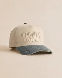 Testify Aqua/Cream Trucker Hat – Image 1