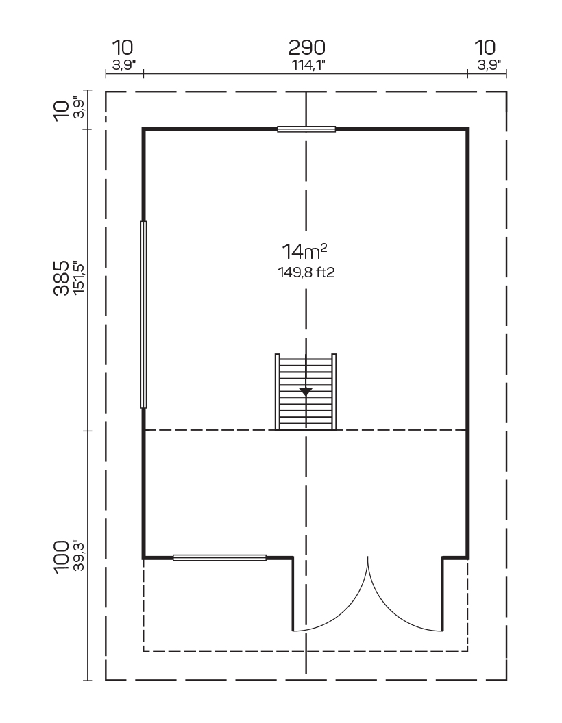 Casă de grădină BUNKIE HUDSON cu loft 40 mm - STANDARD – Image 4