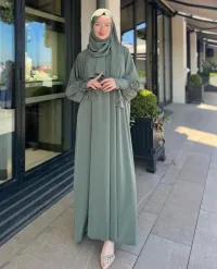 Olive Abaya With Stoller – Image 3