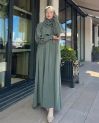 Olive Abaya With Stoller – Image 2