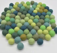 Green Colours Felt Balls (set of 10) – Image 1