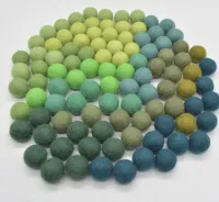 Green Colours Felt Balls (set of 10) – Image 3
