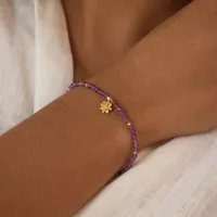 Satya Jewelry Amethyst Lotus Gemstone Bracelet  – Image 2