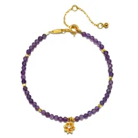 Satya Jewelry Amethyst Lotus Gemstone Bracelet  – Image 1