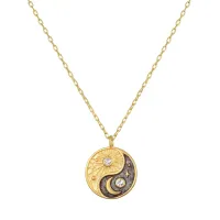 Satya Jewelry Celestial Balance Yin Yang White Topaz Necklace – Image 1
