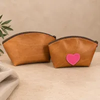 The Leather Makeup Bag – Image 1