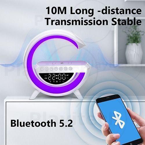 LED Wireless Charging Speaker Lamp – Bluetooth Music, 7 Colors, Clock & Alarm, FM Radio (PRE-ORDER) – Image 3