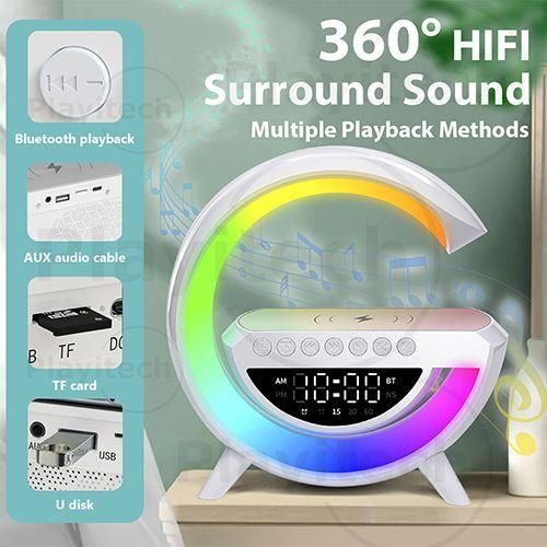 LED Wireless Charging Speaker Lamp – Bluetooth Music, 7 Colors, Clock & Alarm, FM Radio (PRE-ORDER) – Image 5