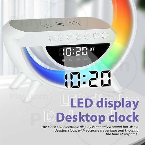 LED Wireless Charging Speaker Lamp – Bluetooth Music, 7 Colors, Clock & Alarm, FM Radio (PRE-ORDER) – Image 4