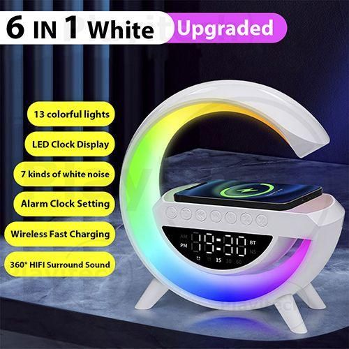 LED Wireless Charging Speaker Lamp – Bluetooth Music, 7 Colors, Clock & Alarm, FM Radio (PRE-ORDER) – Image 2