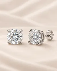 Lab-Grown Diamond Stud Earrings — 1–4 CTW – 14K White Gold, 3 Carat
