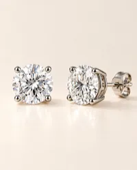 Lab-Grown Diamond Stud Earrings — 1–4 CTW – 14K White Gold, 4 Carat