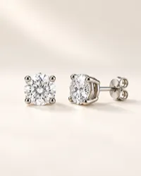Lab-Grown Diamond Stud Earrings — 1–4 CTW – 14K White Gold, 2 Carat
