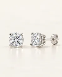 Lab-Grown Diamond Stud Earrings — 1–4 CTW – 14K White Gold, 1 Carat