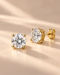 Lab-Grown Diamond Stud Earrings — 1–4 CTW – 14K Yellow Gold, 1 Carat