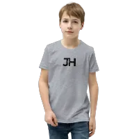 Black JH Logo Youth Short Sleeve T-Shirt – S, Athletic Heather