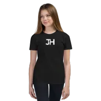 White JH Logo Youth Short Sleeve T-Shirt – S, Black