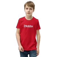White JHobbs Logo Youth Short Sleeve T-Shirt – S, Red