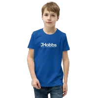 White JHobbs Logo Youth Short Sleeve T-Shirt – S, True Royal