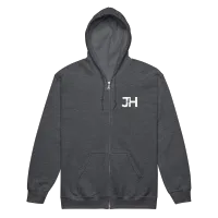 JH Logo Unisex heavy blend zip hoodie – S, Dark Heather