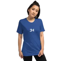 White JH Logo Adult Tri-Blend Short sleeve t-shirt – 2XL, True Royal Triblend