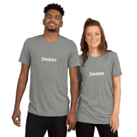 White JHobbs Logo Adult Tri-Blend Short sleeve t-shirt – 3XL, Athletic Grey Triblend