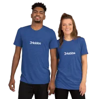 White JHobbs Logo Adult Tri-Blend Short sleeve t-shirt – 3XL, True Royal Triblend