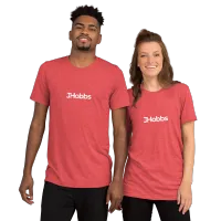 White JHobbs Logo Adult Tri-Blend Short sleeve t-shirt – XS, Red Triblend