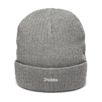 White JHobbs Logo Ribbed knit beanie – One size, Light Grey Melange