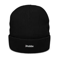White JHobbs Logo Ribbed knit beanie – One size, Black