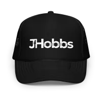White JHobbs Logo on Black Foam trucker hat – One size, Black