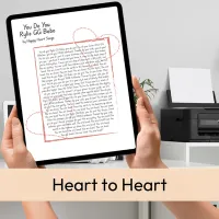 Keepsake Digital Lyric Art – Heart to Heart