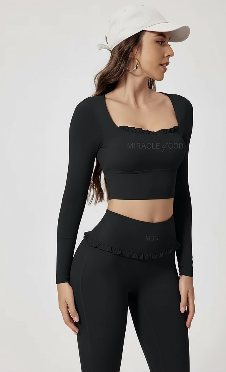 Covered by Grace Ruffled Athleisure Set - Midnight Hour – Image 2