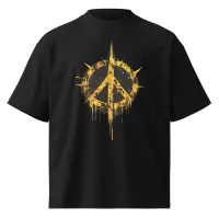 2-sided - "Become the (R)evolution" Yellow Peace Symbol – Image 1