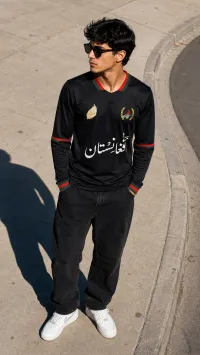 Afghanistan Long Sleeve Jersey - Black – Image 2